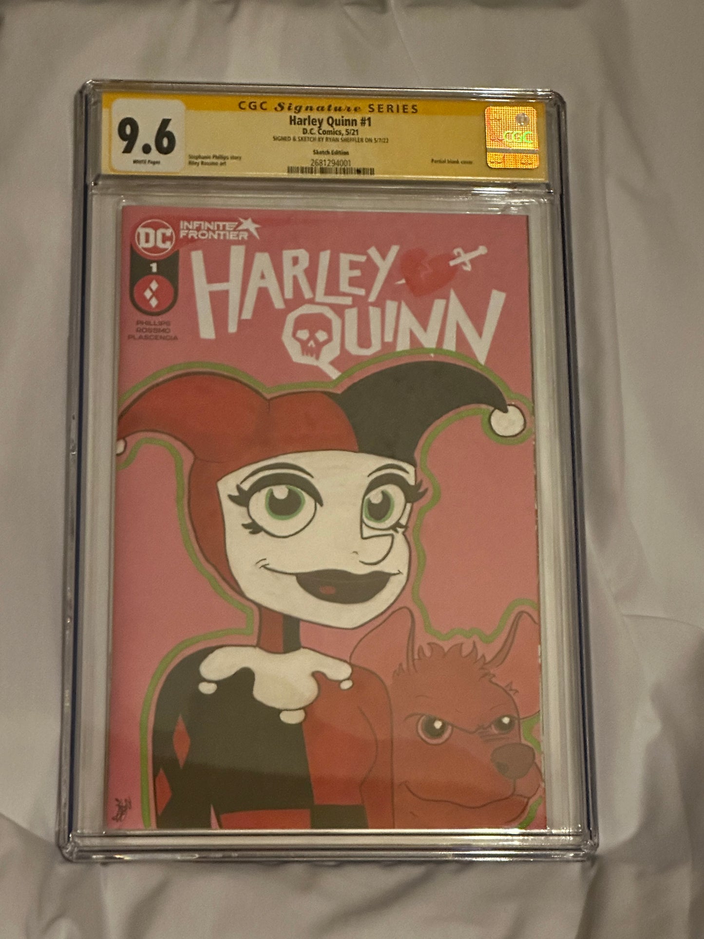 Harley Quinn #1C Blank (2021) CGC 9.6 "Signed & Sketch by Ryan Sheffler"